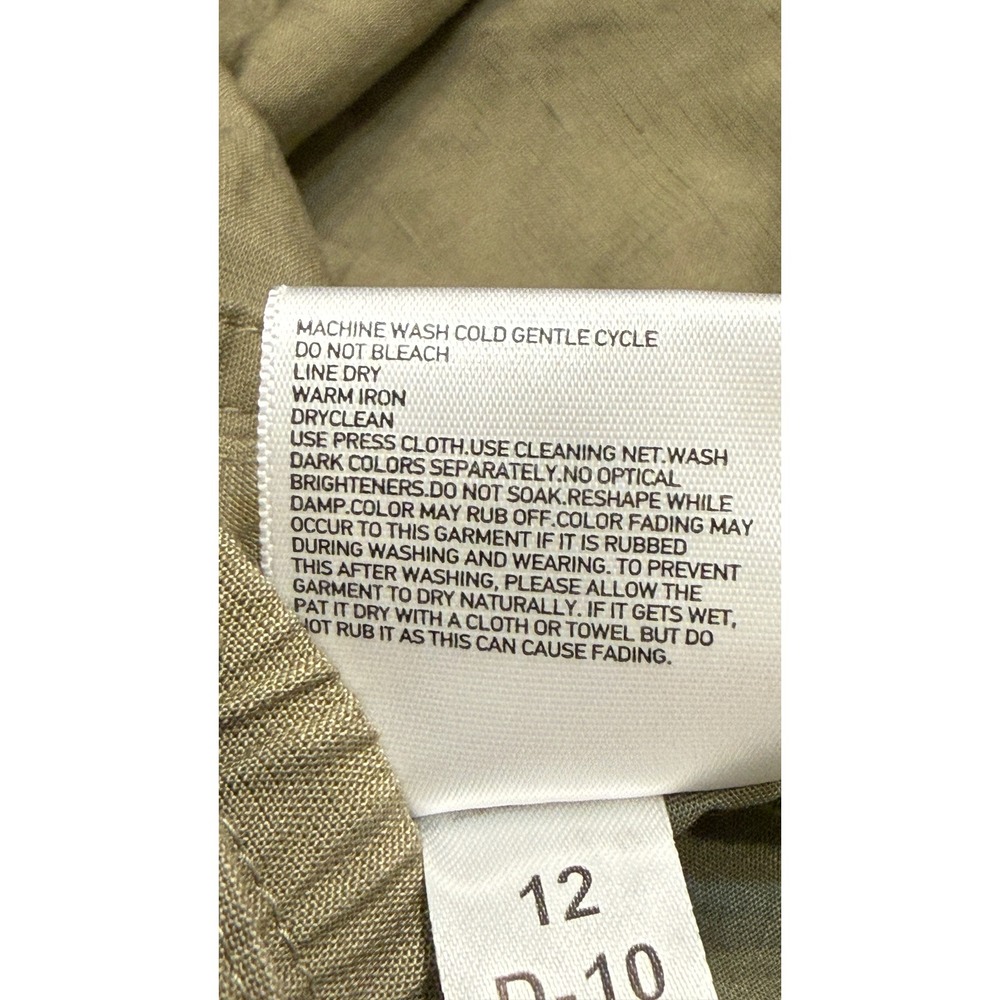 Uniqlo Women Olive Green Linen Blend Belted Pleated Shorts Size L Hiking Beach - Picture 11 of 12